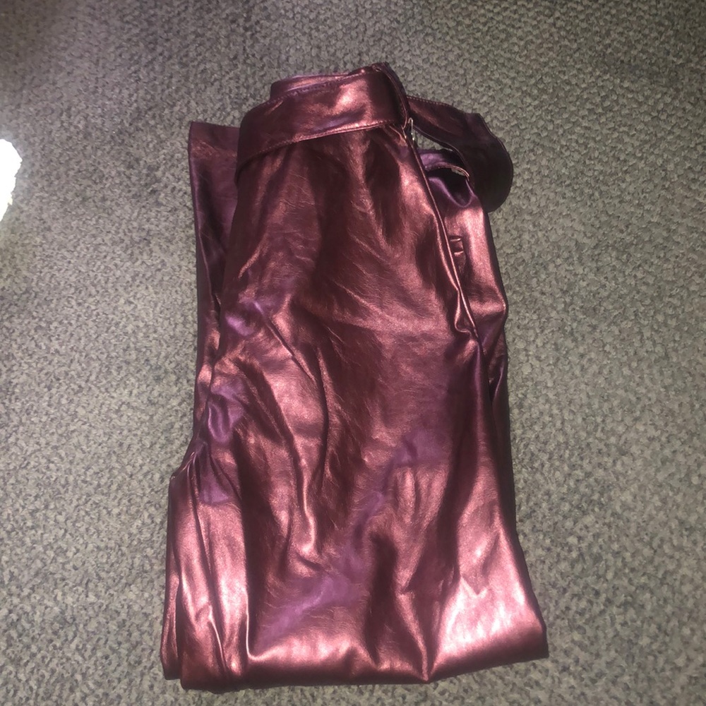 Faux leather pants